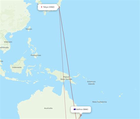 Flights From Tokyo To Ballina Hnd To Bnk Flight Routes