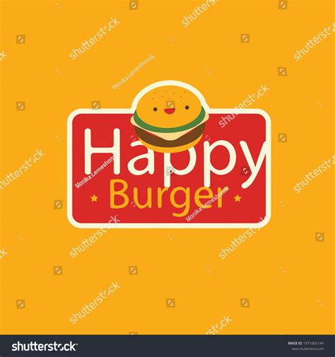 Burger Cartoon Logo Icon Vector Fun Stock Vector Royalty Free