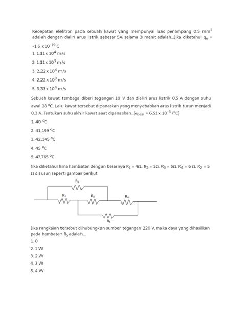 Soal Rangkaian Listrik Searah Pdf