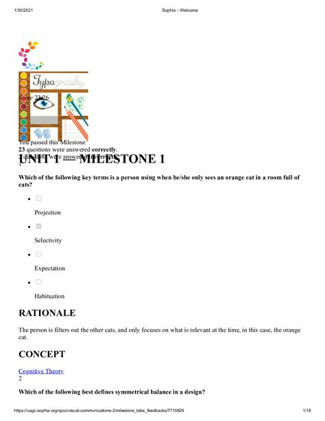 Sophia Visual Communication Unit 1 Milestone 1 Exam Elaborations