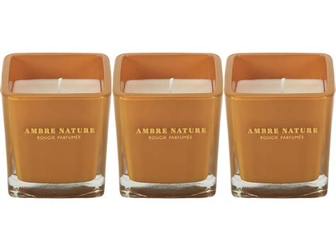 Bougie parfumée carrée Nude 7 cm Lot de 3 Moutarde