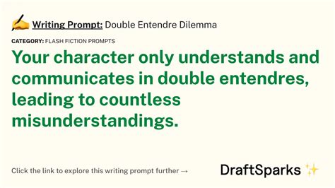 Writing Prompt: Double Entendre Dilemma • DraftSparks