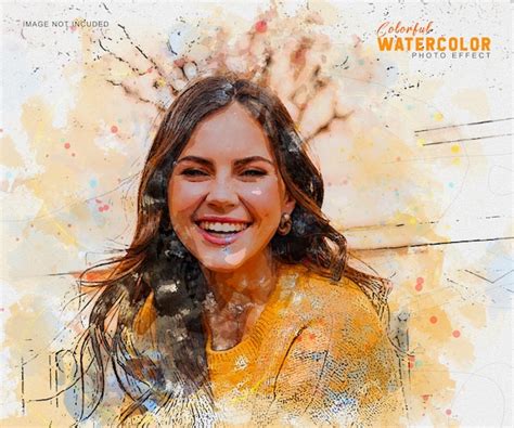 Premium PSD Psd Watercolor Photo Effect Template