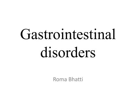 Gastrointestinal disorders | PPT