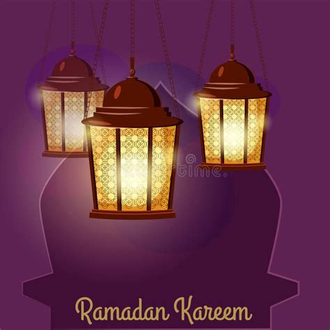 Ramadan Kareem Holiday Islam Illustrations With Arabic Lanterns