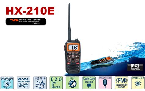 Walkie VHF à bande marine submersible IPX7 de STANDARD HORIZON