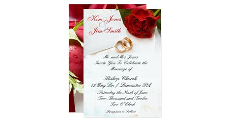 red rose wedding invitations | Zazzle