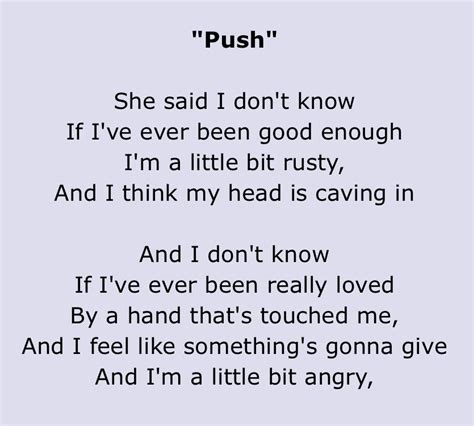 “Push” - Matchbox Twenty | Matchbox twenty, Song lyrics, Feelings