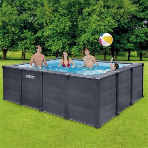 PISCINA DESMONTÁVEL INTEX GRAPHITE GREY PANEL 478X124CM BOMBA