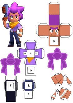 Brawl Stars Shelly Papercraft In Star Paper Craft Paper Crafts