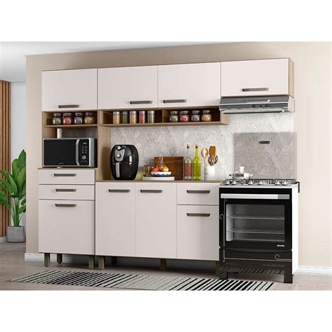 Cozinha 4 Peças Ambiente Siena Carvalho OAK Off White Poliman POLIMAN