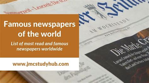 List Of Most Read And Famous Newspapers In The World Jmc Study Hub