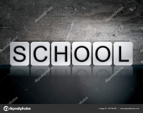 School Tiled Letters Concept And Theme Stock Photo Enterlinedesign