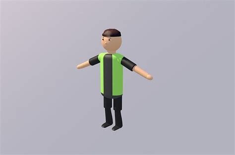 Simple Male Lowpoly Model T Pose Free Vr Ar Low Poly D Model