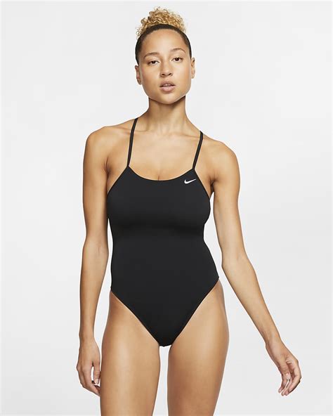 Nike Swim Womens Lace Up Tie Back One Piece Swimsuit