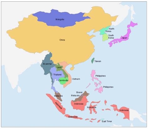 Peta Asia Tenggara Lengkap Dengan Nama Negara Dan Keterangannya Images