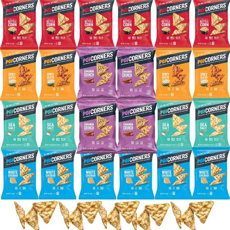 Pop Corners Snacks Gluten Free Tma3 Chips 5 Flavor Variety Cheddar