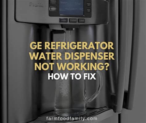 Ge Refrigerator Water Dispenser Not Working How To Fix