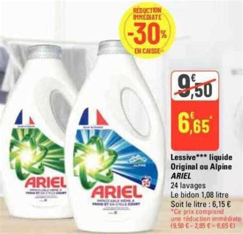 Promo Lessive Liquide Original Ou Alpine Ariel Chez G Icatalogue Fr