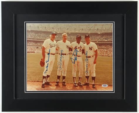 Baseball Legends Custom Framed Photo Signed By With Mickey Mantle