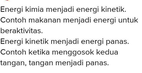 Proses Perubahan Energi Yang Terjadi Pada Tubuh Kita