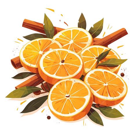 Premium Vector Peeled Orange Segments With Cinnamon Dust