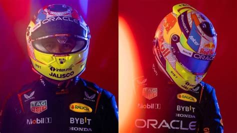 Un Casco Espectacular Checo Pérez se Prepara para el Gran Premio de