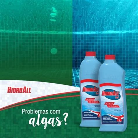 Hidroall Hcl Algicida De Choque 1l Para Piscinas Elimina Algas