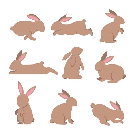 Rabbit Vector Cartoon Set Icon Isolated Cartoon Set Icon Animal