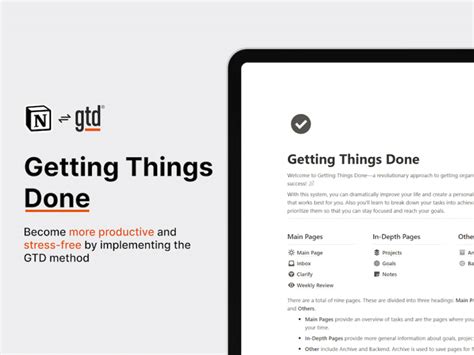 Notion Getting Things Done Gtd Template Notion Template