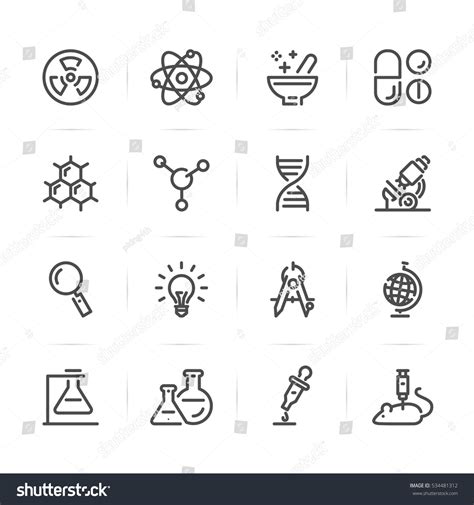 Science Icons White Background Stock Vector (Royalty Free) 534481312 ... 