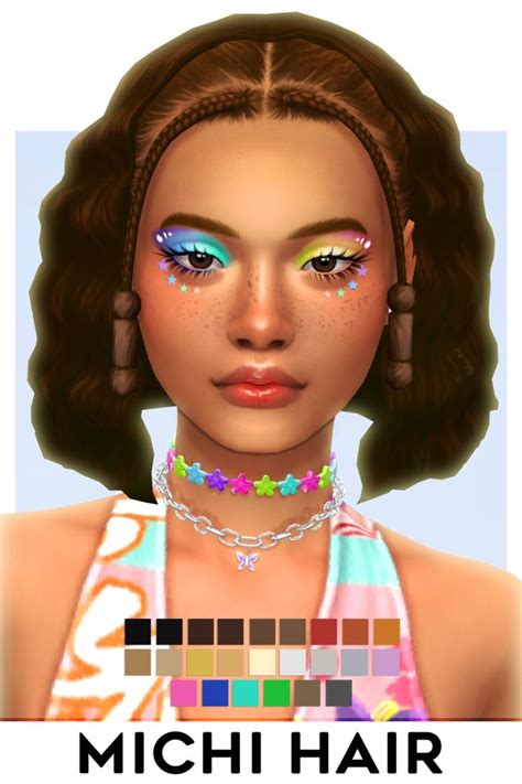 Michi Hair By Imvikai Imvikai Sims Hair Sims Custom Content Sims