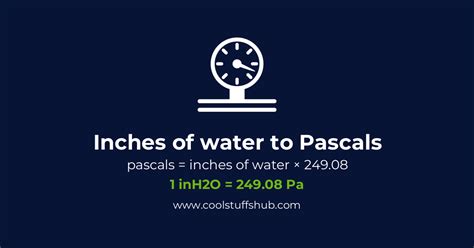 Convert Inches Of Water To Pascals Inh O To Pa Conversion