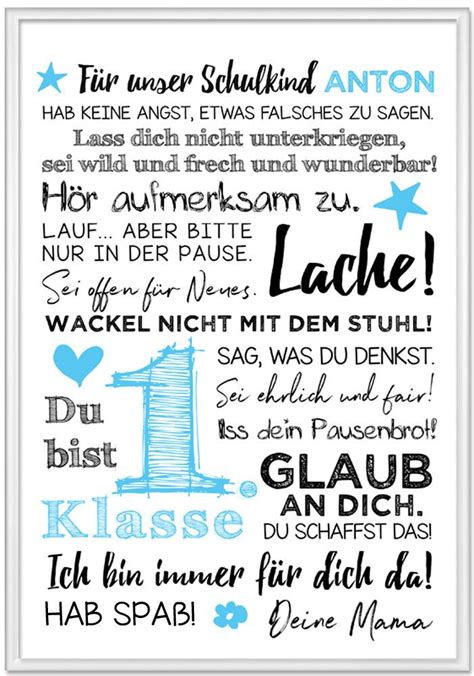 Personalisiertes Poster Als Geschenk Zur Einschulung Brief Ans