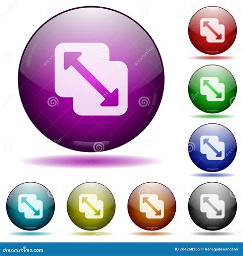 Merge Shapes Icon In Glass Sphere Buttons Stock Vector Illustration