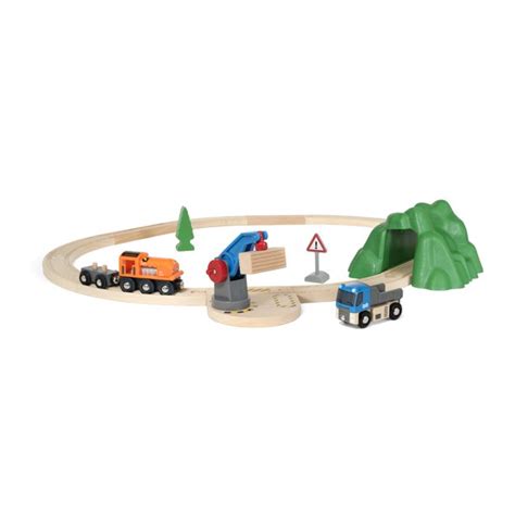 Brio World Wooden Railway Train Set Starter Lift And Load Set Ages 3