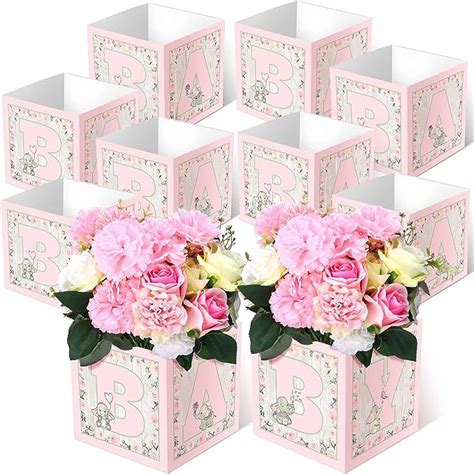 Cajas De Flores De Baby Shower Decoraciones De Centros De Mesa Cajas