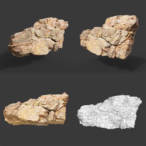 ArtStation - Low Poly Yellow Cliff Face 221208 - Ultra HD 16K Texture ...