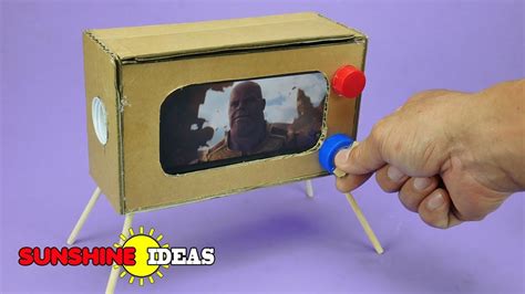 How To Make Mini Television From Cardboard Diy ทำ Tv จิ๋วใช้เอง ดูหนัง