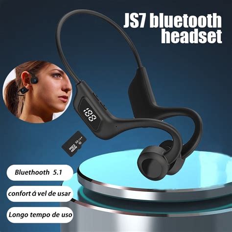 Fone Bluetooth Para Esporte - Fone Condução Fones De Ouvido Esporte LED Tela Sem Fio Bluetooth 5.1 ...