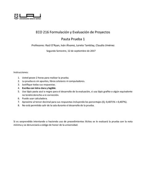 Examen Preguntas Y Respuestas Eco Formulaci N Y Evaluaci N