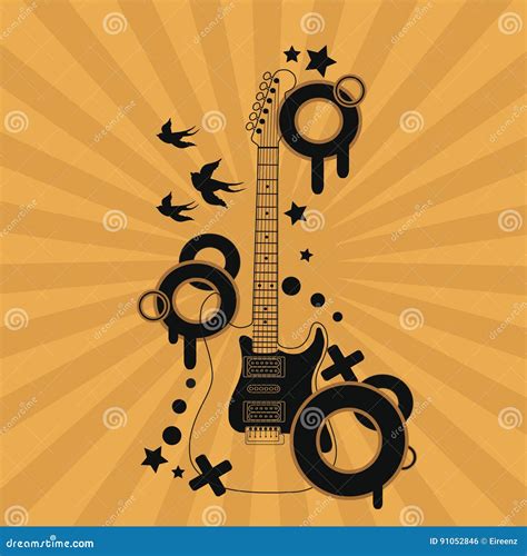 Ejemplo Del Vector De La Guitarra Abstracta Ilustraci N Del Vector