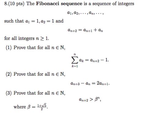 Solved The Fibonacci Sequence Is A Sequence Of Integers