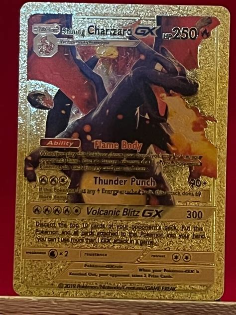 Mavin Shining Charizard GX Stage 2 Gold Foil Pokemon Card Fan Art HP