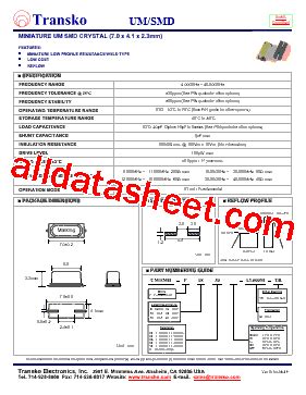 UM SD Datasheet PDF Transko Electronics Inc