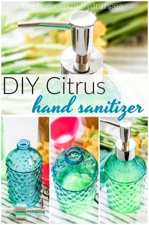 Citrus Scented DIY Hand Sanitizer Recipe - The Homespun Hydrangea