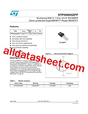 P Nk Zfp Datasheet Pdf Stmicroelectronics