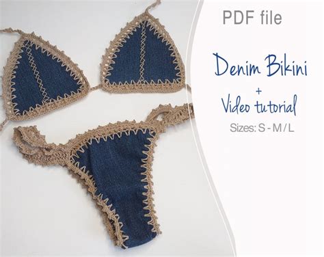 Crochet Bikini Pdf Pattern With Hidden Elastic Boho Handmade Top With