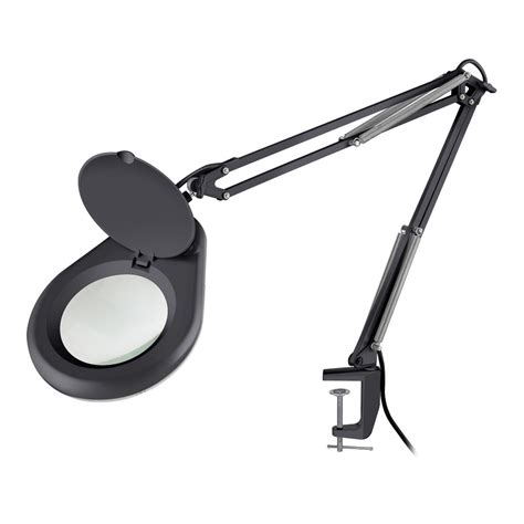 L Mpara Led Con Lupa X Y Brazo Articulado Color Negro Marca Steren