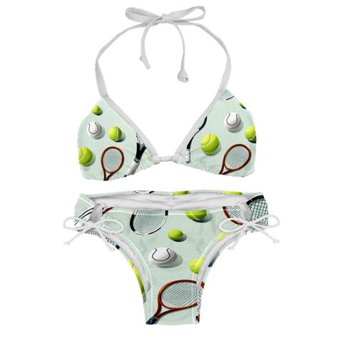 Tennis Swim Wear Detachable Sponge Adjustable Strap Bikini Set Two Pack For Multiple Scenes